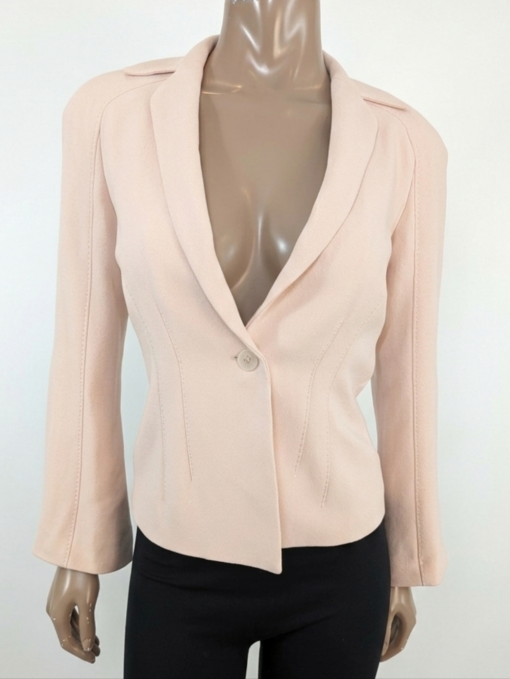 Precis Petite Pale Pink Tailored Blazer Jacket Size 8 Pastel Career Corpcore